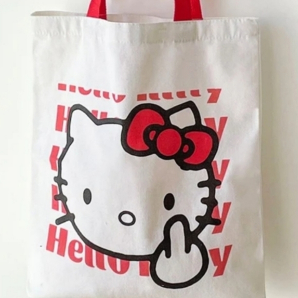 1 LEFT! Hello Kitty Middle Finger Tote - Picture 2 of 2